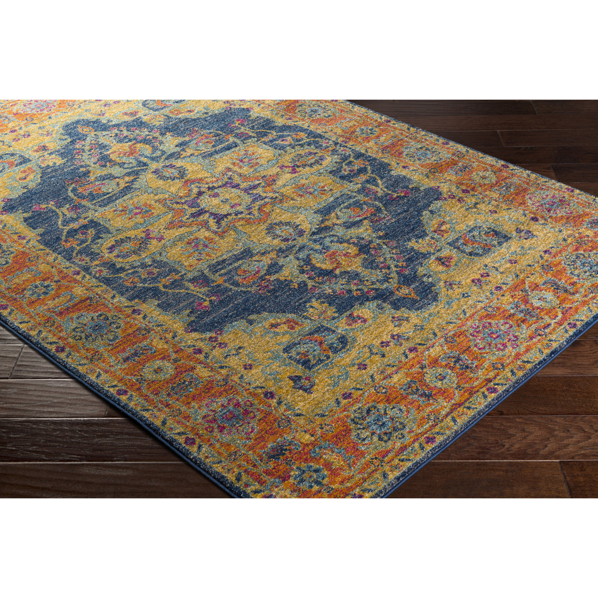 Bungalow Rose Andover Blue/Orange Area Rug & Reviews Wayfair